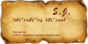 Sárváry József névjegykártya