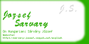 jozsef sarvary business card