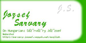 jozsef sarvary business card